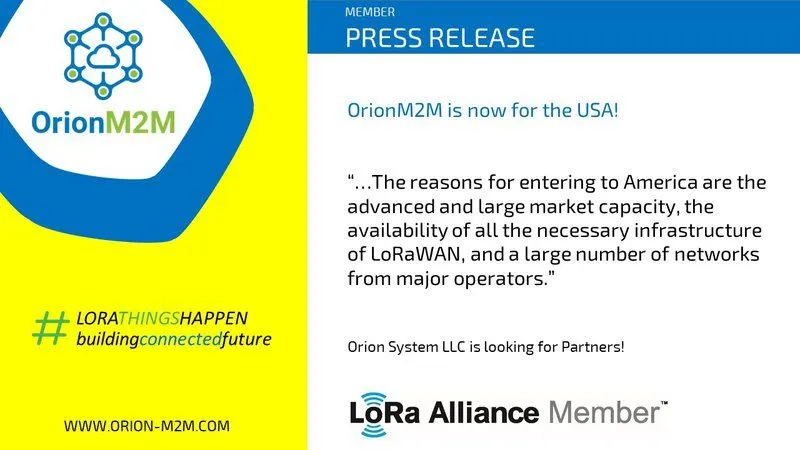 OrionM2M® ist jetzt für die USA da!